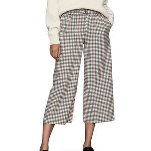 Maje Poldi Pants Wool Blend Multi Color Button Fly Wide Leg Trousers Size Medium